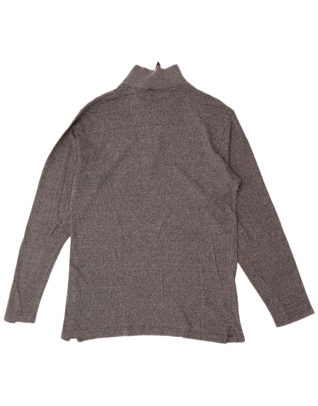Champion Mens Zip Neck Top Long Sleeve Medium Grey Flecked Cotton BB20 image 2