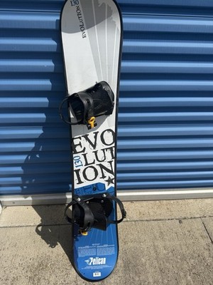 Pelican Evolution 130 Snowboard 130cm Blue White Black with Bindings