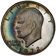 Eisenhower Dollar 1972-S PCGS PR67: A Neon Crescent-Toned Ike Proof