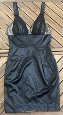 Single Dress 100% Silk Dress Vintage Lace NWT Black Cottage Core Grunge Goth Md
