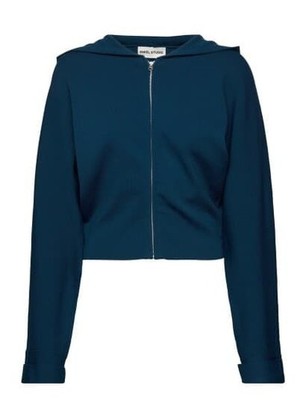 Enkel Studio ESGRAN LS Hoodie Knit Crop Jacke Petrol Farben 