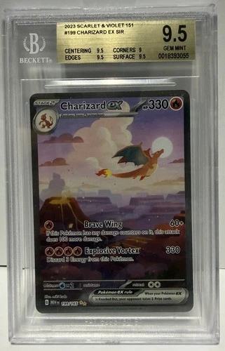 Pokemon Scarlet & Violet 151 Charizard EX 199/165 SIR Beckett BGS 9.5 GEM MINT
