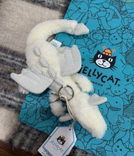 Jellycat Snow Dragon Plush Keychain White Mini Stuffed Toy Bag Charm - NWT 2026