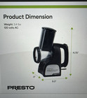 Presto Professional Salad Shooter Model 02970 Electric Slicer Shredder — photo 1