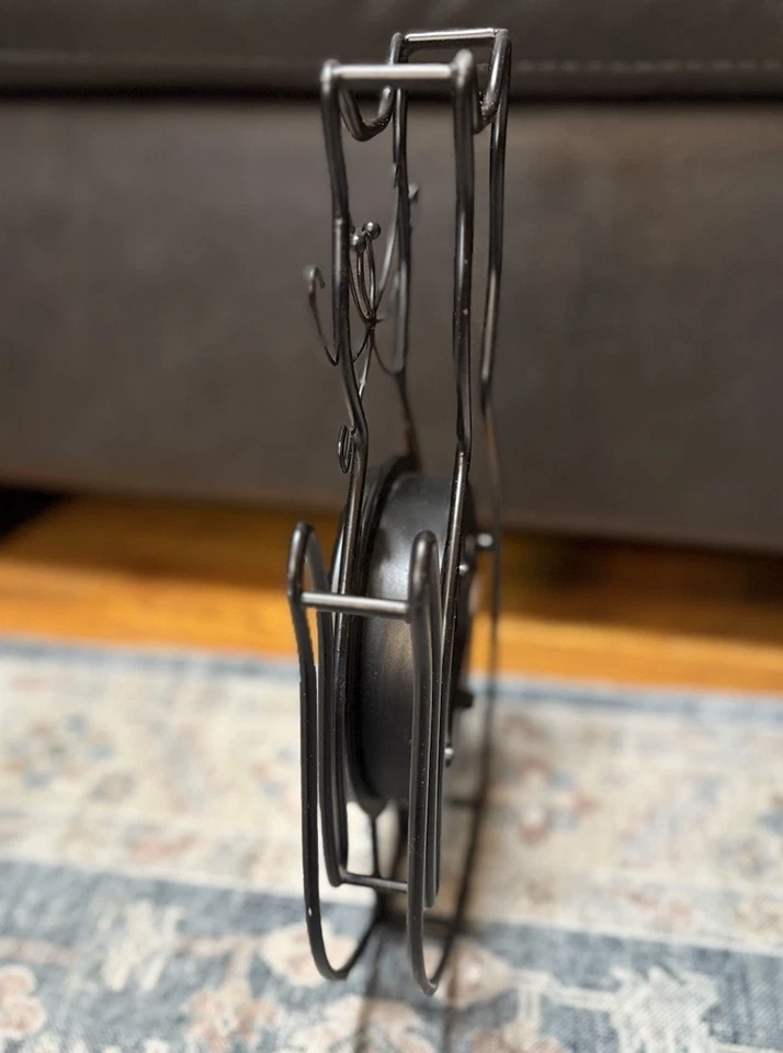 AcuRite Reloj Gato Alambre Metal Negro 13.5" Alto Caprichoso Escritorio o Pared Decoración Funciona Foto 2 de 4