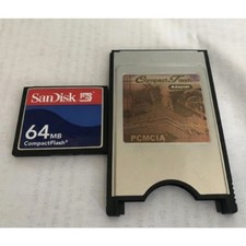 CompactFlash 64MB CF with Compact Flash Card adapter SanDisk 64M PC PCMCIA Card
