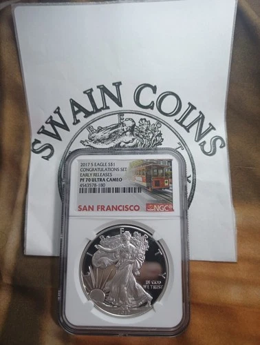 2017-S AMERICAN Silver EAGLE Congratulations Set NGC PF70 Ultra Cameo : E156