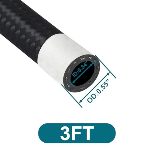 6AN Fuel Line Kit CPE, 3FT Assembled AN6 Braided Fuel Line with 3ft(90°+90°)