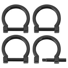 D-Rings with Screw Shackle, 4Pcs 13mm U Shape D Ring for Bag DIY, Black