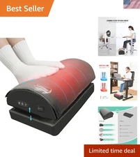 Heated Under Desk Foot Rest with Adjustable Height & Vibration Massage Comfort