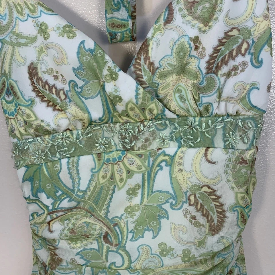 Vestido De Colección Y2k City Triangles Caprichoso Hada Paisley Grunge Halter Acanalado Talla M Foto 2 de 4