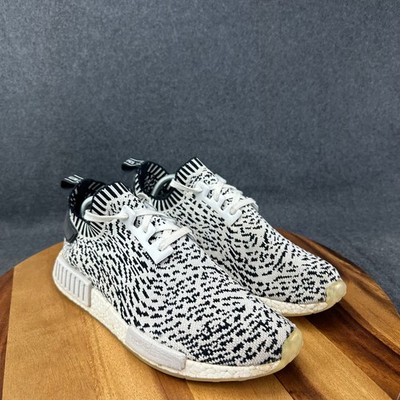 Adidas NMD R1 Primeknit Sashiko Zebra Black White Mens Sz 10.5