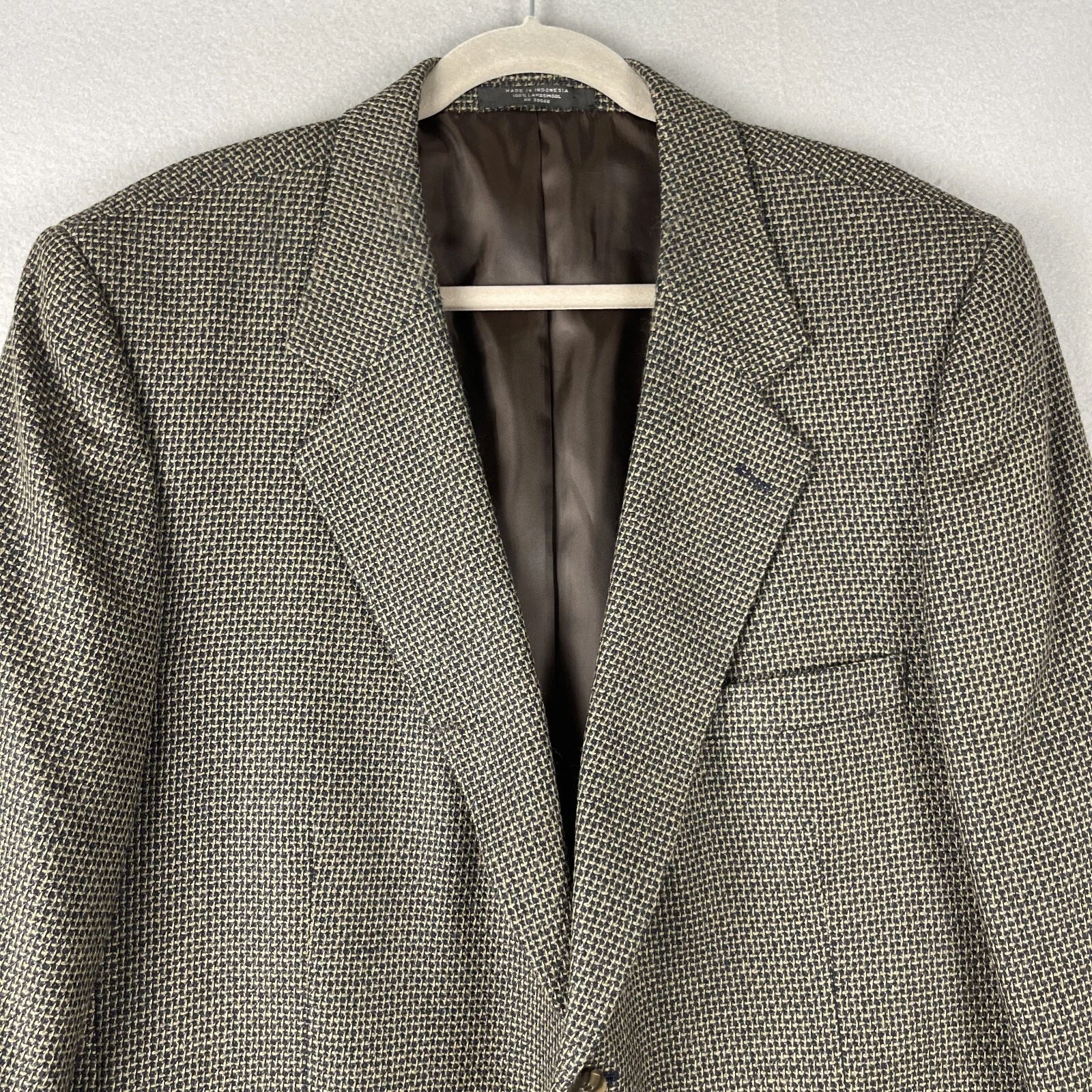 Andre Vachon Lambswool Blazer Sport Coat Mens 46S Brown 2 Button image 2