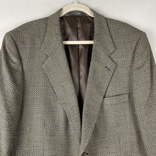 Andre Vachon Lambswool Blazer Sport Coat Mens 46S Brown 2 Button image 2