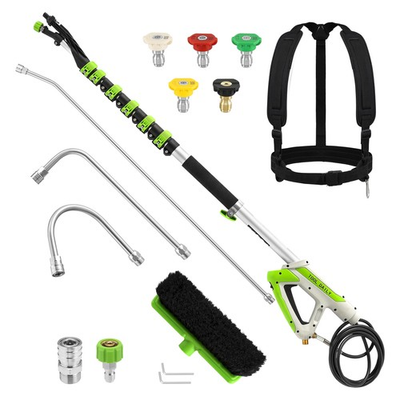 #ad 21FT Telescoping Pressure Washer Wand with Brush Power Washer Extension Wand... $220.84