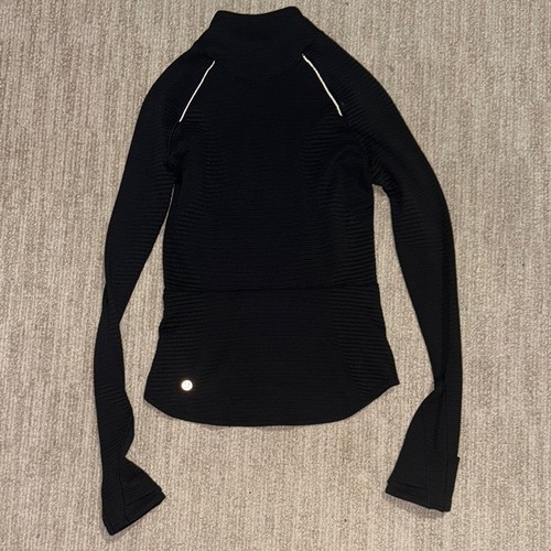 Top sportivo nero Lululemon Ventscape mezza zip manica lunga donna taglia 0 - Foto 13 di 14