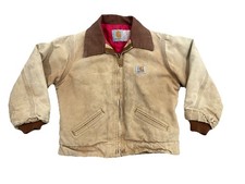 Vintage Y20 Youth Kids Detroit Carhartt Insulated Jacket Medium 8 DISTRESSED