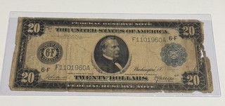 1914 $20 U.S. Federal Reserve Note White Mellon (Fr #987 Atlanta GA 6 F)