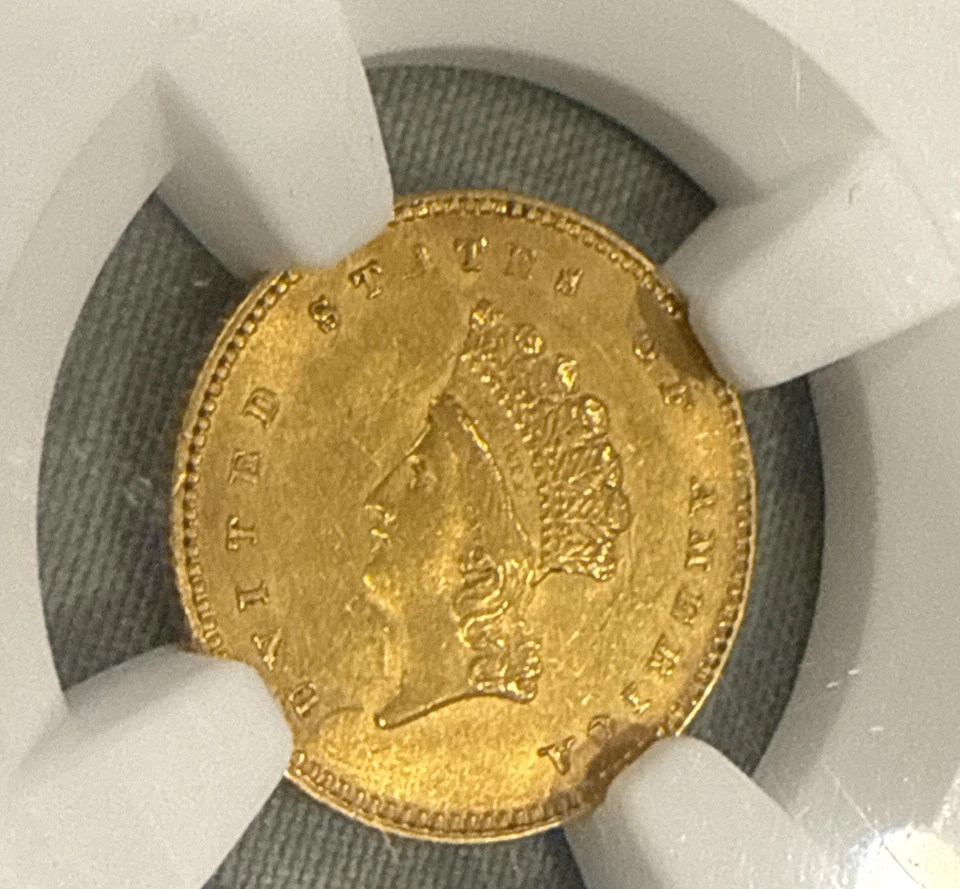 1854 Gold Dollars Indian Princess Head, Type 2 Small Head NGC MS 61 - Image 3 of 4