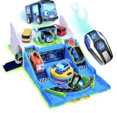 Tayo ミニカー4台 + Tayo エレベーター付き　駐車場　スロープ　セット Tayo ミニカー4台 + Tayo エレベーター付き 駐車場 スロープ セット