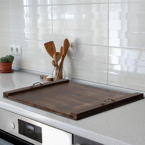 30"x22" Holzofen Abdeckung mit Griffen Herdplatte Abdeckungen Space Expand Serviertablett - Bild 8 von 8