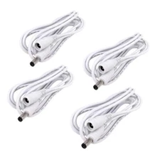 4pcs/pack2m/6.56ft White 5.5mm x 2.5mm DC Plug Extension Cable DC Extension C...