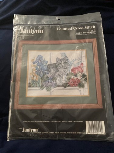 Janlynn - Cat in the Window - Cross stitch #125-19