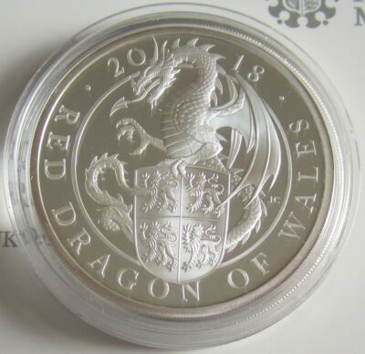 United Kingdom 2 Pounds 2018 Queen's Beasts Red Dragon Wales 1 Oz
