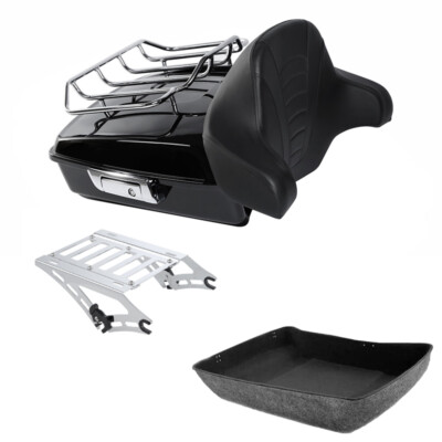 Chopped Trunk Pad Top Rack w/ Quick Detach Mount Fit For Harley Touring 14-2026