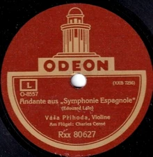 Prihoda. Lalo (Symphonie Espagnole - excerpts). Odeon Rxx 80627/8. NM-, scr