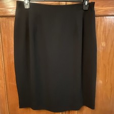 Elisabeth Liz Claiborne 16 Black Straight Pencil Skirt Elastic Back Waistband
