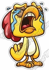 Crying Chicken Rooster Cock Funny Car Bumper Window Vinyl Sticker Decal 4"X5"