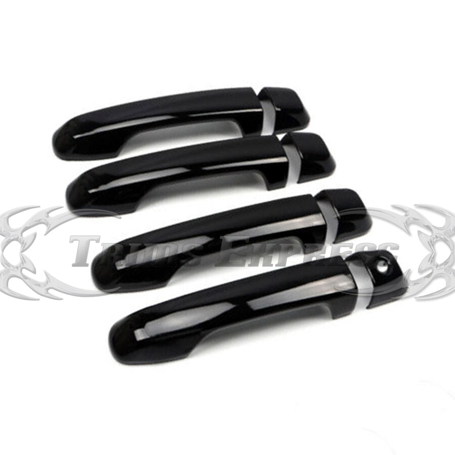 McKona Nero Lucido Auto Copertura della Maniglia della Porta Trim Styling Accessori per Toyota per 4Runner 2010 2011 2012 2013 2014 2015 2016 2017 Maniglie (Color : D No Sensor
