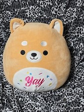 Squishmallows 12" Dog Plush Angie the Shiba Inu "YAY" Celebration Stuffed Animal