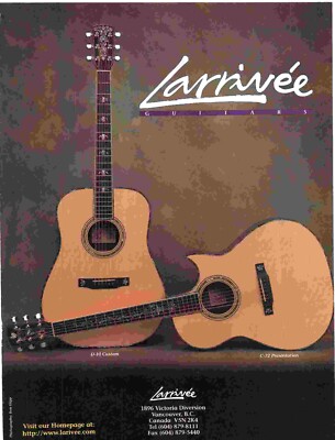 POT11 BILD/WERBUNG 11X8 LARRIVEE GITARREN CUSTOM D-10, C-72 PRÄSENTATION