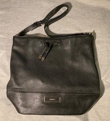 Large DKNY Leather shoulder drawstring closure bag purse