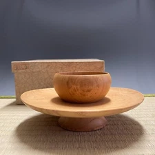 Japanese Kinindai #225 Wooden Tea Bowl Stand Matcha Tea Ceremony Sado Vintage
