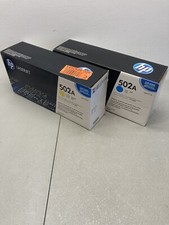 HP LaserJet 502A Yellow Cyan Toner Print Cartridge Pair