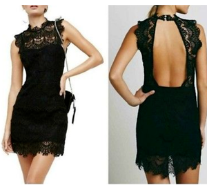 free people black lace dress