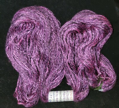 Handspun Yarn 100% Mulberry Silk 318 Yards 57 Grams Unique Handdyed DEEP PURPLE