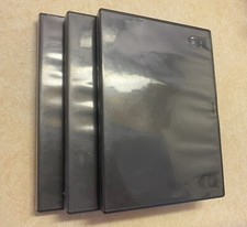 3 Standard Black DVD 1-disc Replacement Cases 14mm Premium Shell Case