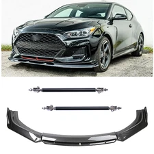 For 2012-2021 Hyundai Carbon Fiber Black Front Bumper Lip Chin Spoiler Body Kit