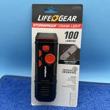 Life+Gear LG38-60675-RED 120-Lumen Stormproof USB Crank Flashlight & Radio