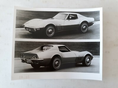 black & white promotional photo 1970 Chevrolet Corvette Stingray 8 x 10