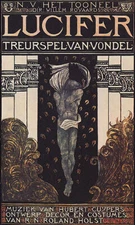 LUCIFER THEATRE TRAGEDY BY VONDEL MUSIC BY HUBERT VINTAGE POSTER REPRO LARGE