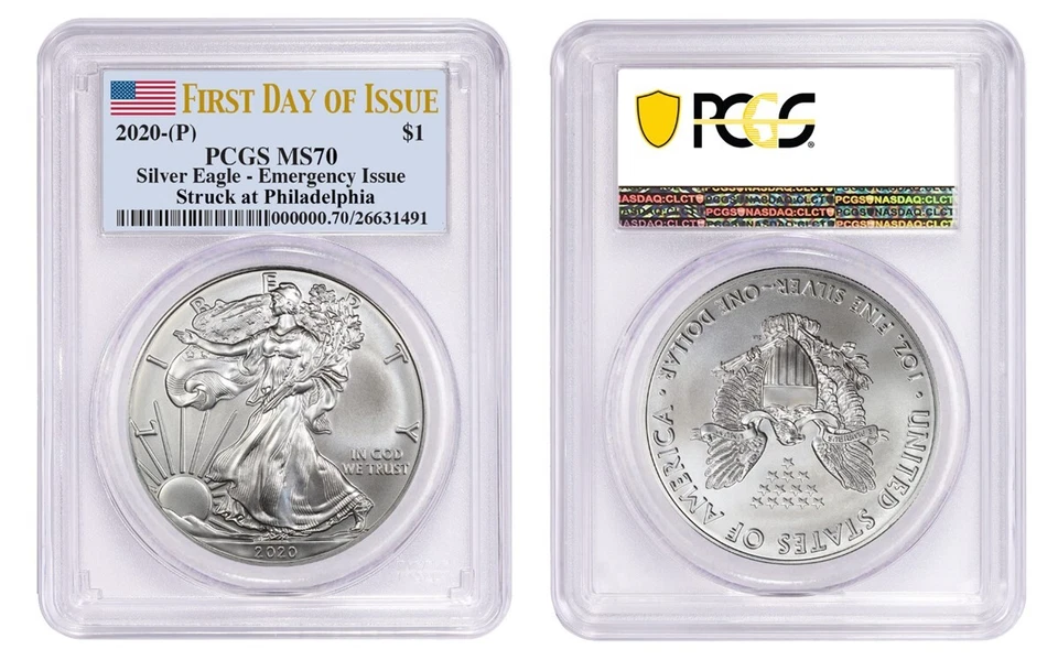 2020 (P) $1 American Silver Eagle PCGS MS70 Emergency Production FDOI Philadelph