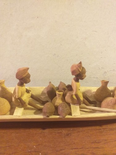 Ibadan Nigeria Simco Wood Carving Africa, Vintage BOXED - Picture 5 of 24