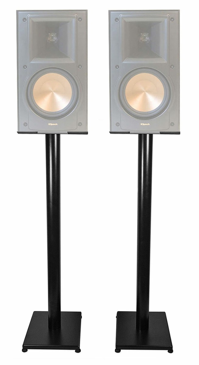 Black 37” Steel Bookshelf Speaker Stands For Klipsch RB-51 II
