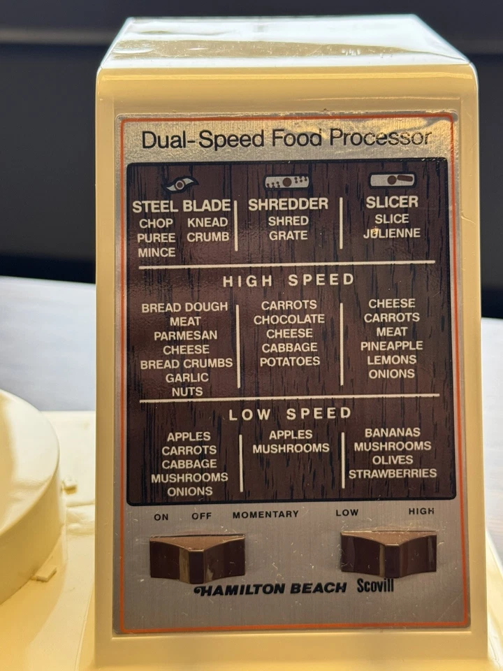 Vtg Food Processor Hamilton Beach Scovill Motor Only 2 Speed Model 702-4 Almond - Image 2 of 4