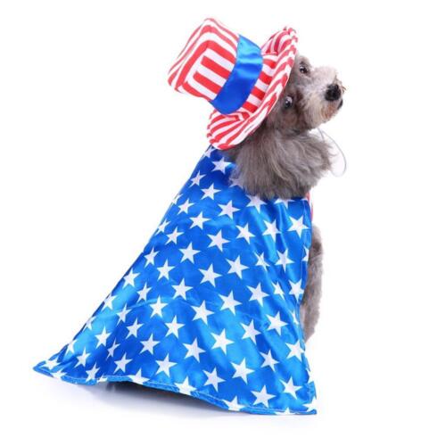 Cute Pet Dog Cozy Flag Coat With Hat For Christmas Holiday - Picture 1 of 15